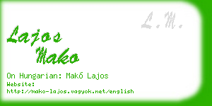 lajos mako business card